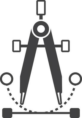 Compass divider illustration in minimal style