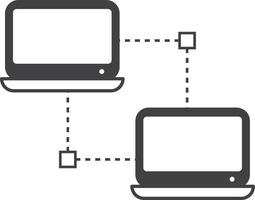 laptop and synchronization illustration in minimal style vector