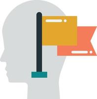 Human head and strategy illustration in minimal style vector