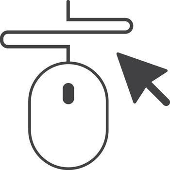 ilustración de mouse y cursor en estilo minimalista vector