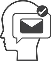 human head and email illustration in minimal style vector