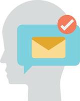 human head and email illustration in minimal style vector