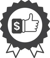 Reward badge illustration in minimal style vector