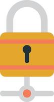 padlock and connection illustration in minimal style vector