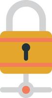 padlock and connection illustration in minimal style vector