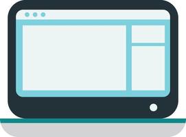 Desktop computers and applications illustration in minimal style vector