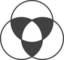 three piece circle illustration in minimal style vector