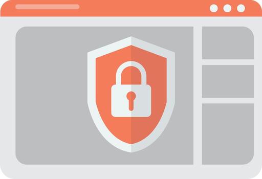 Applications and shields illustration in minimal style vector