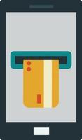 ATM and smartphones illustration in minimal style vector