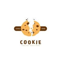 Split cookie logo icon vector