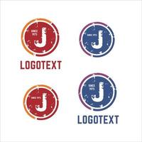 diseño de marca de logotipo inicial de letra j grunge vector