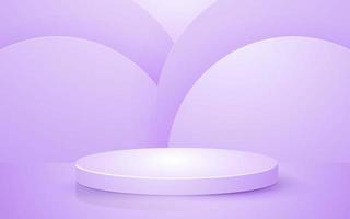 Abstract circle scene 3d round podium pastel purple background for product presentation mockup show vector