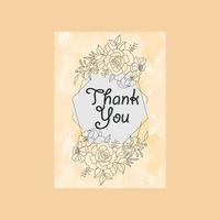 Thank you card with background vector