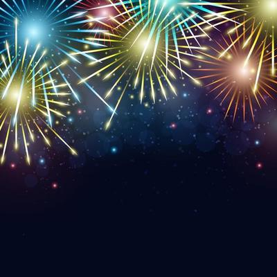 Beautiful Fireworks New Year Background