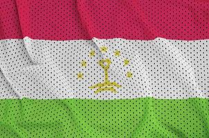 Tajikistan flag printed on a polyester nylon sportswear mesh fab photo