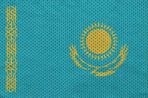 Kazakhstan flag printed on a polyester nylon sportswear mesh fab photo