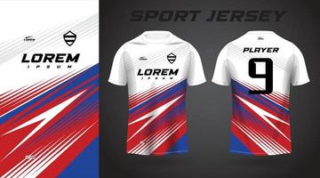 diseño de jersey deportivo de camisa roja azul vector