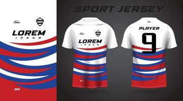 diseño de jersey deportivo de camisa roja azul vector