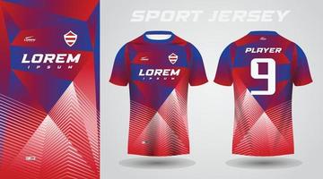 diseño de jersey deportivo de camisa roja azul vector