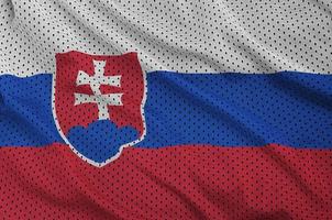 Slovakia flag printed on a polyester nylon sportswear mesh fabri photo