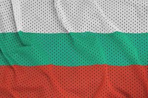 Bulgaria flag printed on a polyester nylon sportswear mesh fabri photo