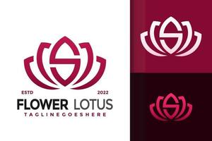 S Lotus Flower Logo Design, brand identity logos vector, modern logo, Logo Designs Vector Illustration Template