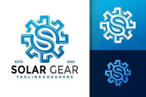 Diseño de logotipo de energía solar con letra s, vector de logotipos de identidad de marca, logotipo moderno, plantilla de ilustración vectorial de diseños de logotipos