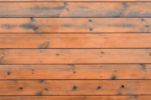 Varnished wood background from cabin exterior. Brown wood barn plank photo