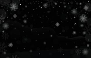 Background of Snowflakes at Night vector