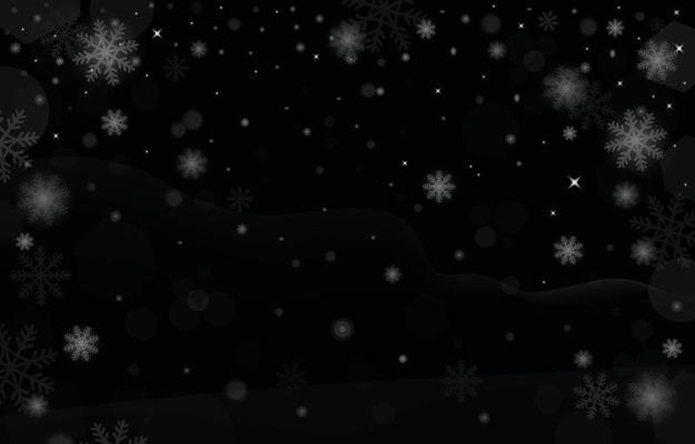 Background of Snowflakes at Night