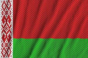 Belarus flag printed on a polyester nylon sportswear mesh fabric photo