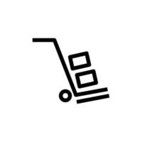 Trolley  line icon illustration with box. suitable for icon only use the trolley . icon related to packaging. Simple vector design editable. Pixel perfect at 32 x 32