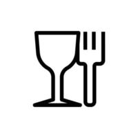 Glass line icon illustration with fork. suitable for food grade material icon. icon related to Packaging. Simple vector design editable. Pixel perfect at 32 x 32