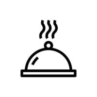 ilustración de icono de línea de cubierta de disco de alimentos. adecuado para icono de comida rápida, comida caliente. icono relacionado con el embalaje. diseño vectorial simple editable. píxel perfecto a 32 x 32 vector