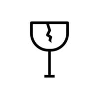 Broken glass line icon illustration. suitable for fragile icon . icon related to packaging. Simple vector design editable. Pixel perfect at 32 x 32