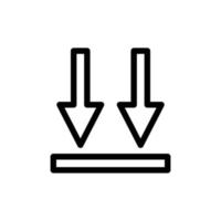Down arrow line icon illustration. suitable for this side down packaging icon. icon related to packaging. Simple vector design editable. Pixel perfect at 32 x 32