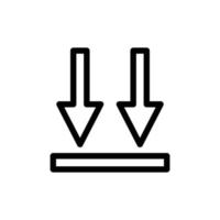 Down arrow line icon illustration. suitable for this side down packaging icon. icon related to packaging. Simple vector design editable. Pixel perfect at 32 x 32