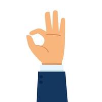 Hand gesture OK sign vector illustration