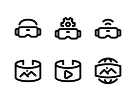 Simple Set of Virtual Reality Vector Line Icons