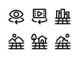 Simple Set of Virtual Reality Vector Line Icons