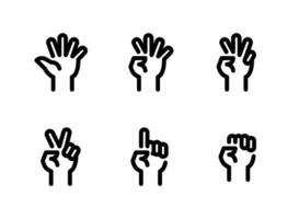 Simple Set of Hand Gestures Related Vector Line Icons