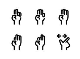 Simple Set of Hand Gestures Related Vector Line Icons