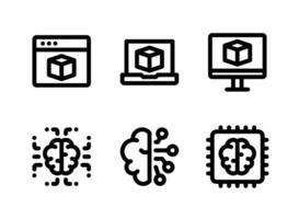 Simple Set of Virtual Reality Vector Line Icons