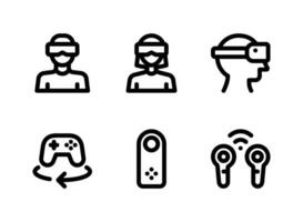 Simple Set of Virtual Reality Vector Line Icons