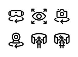 Simple Set of Virtual Reality Vector Line Icons