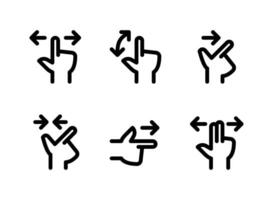 Simple Set of Hand Gestures Related Vector Line Icons