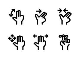 Simple Set of Hand Gestures Related Vector Line Icons