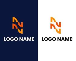 letter n and u mark modern logo design template vector