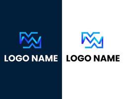 letra m con plantilla de diseño de logotipo moderno de caja de chat vector