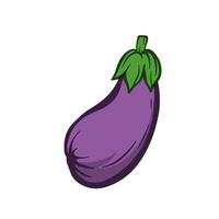 hand drawn purple vegetable eggplant clipart vector